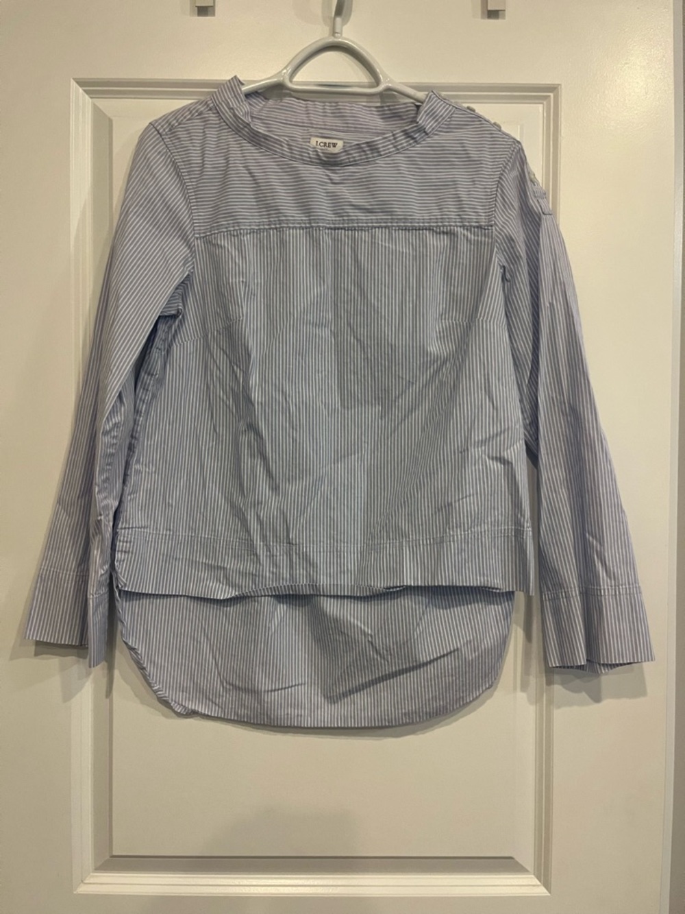 J. Crew factory size 2 blue white stripe shirt top